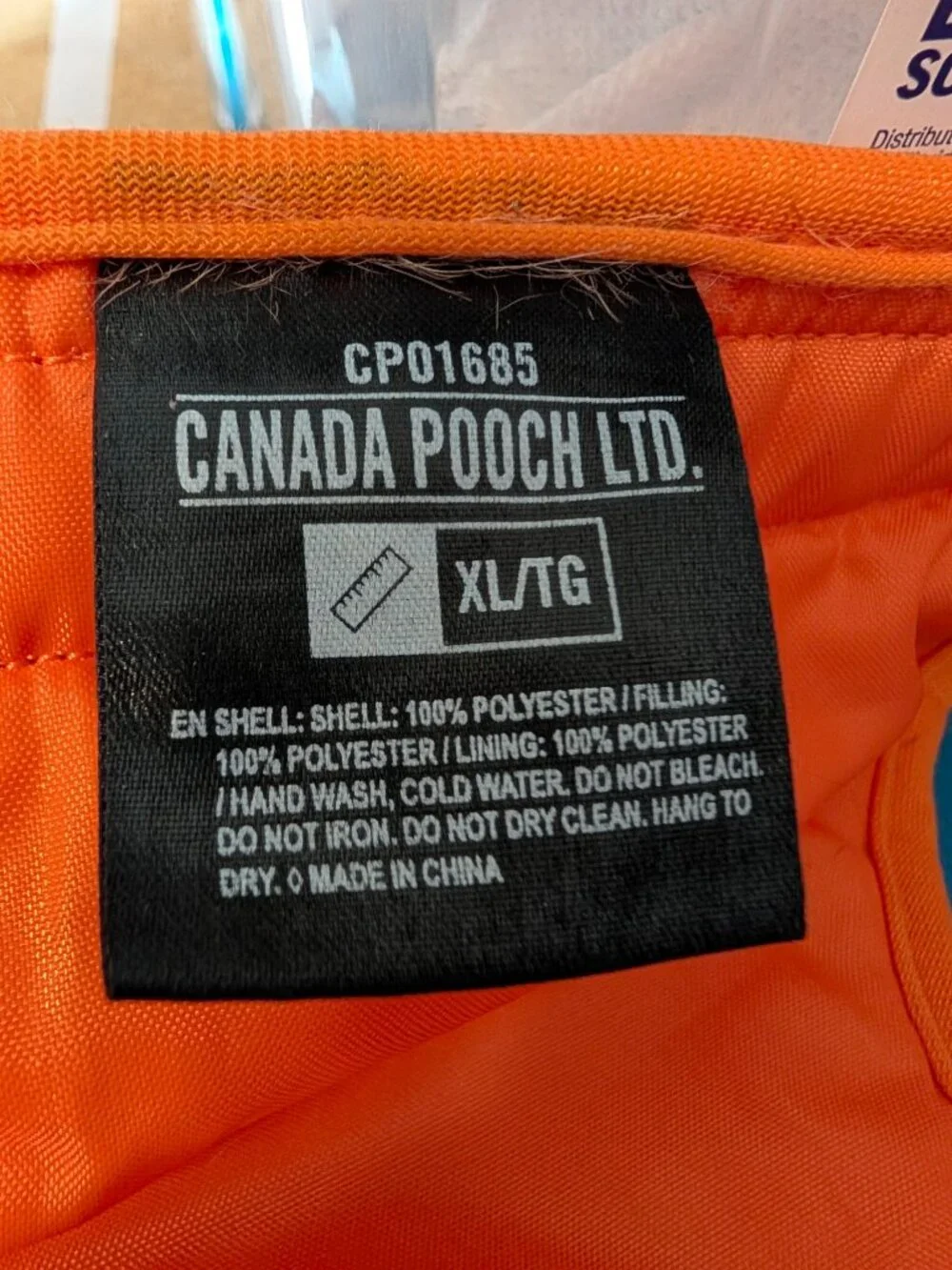 Canada Pooch Ltd High Vis Orange Safety Harness and Biothane Collar L/XL